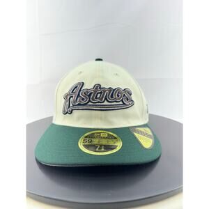 New Era Houston Astros 40th Anniversary 59Fifty Cream Green Fitted Hat 7 5/8